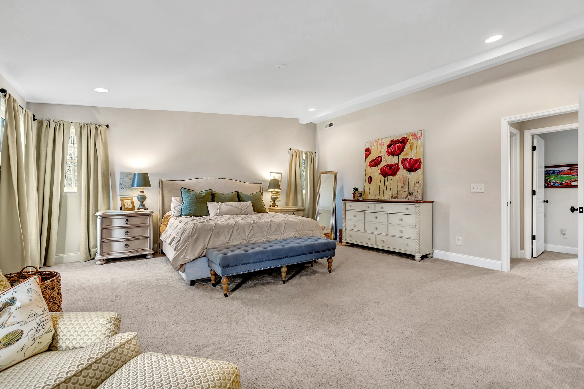 4028 Aberdeen Road Nashville, TN 37205 - Photo 23 of 41 a spacious bedroom with a bed and a couch