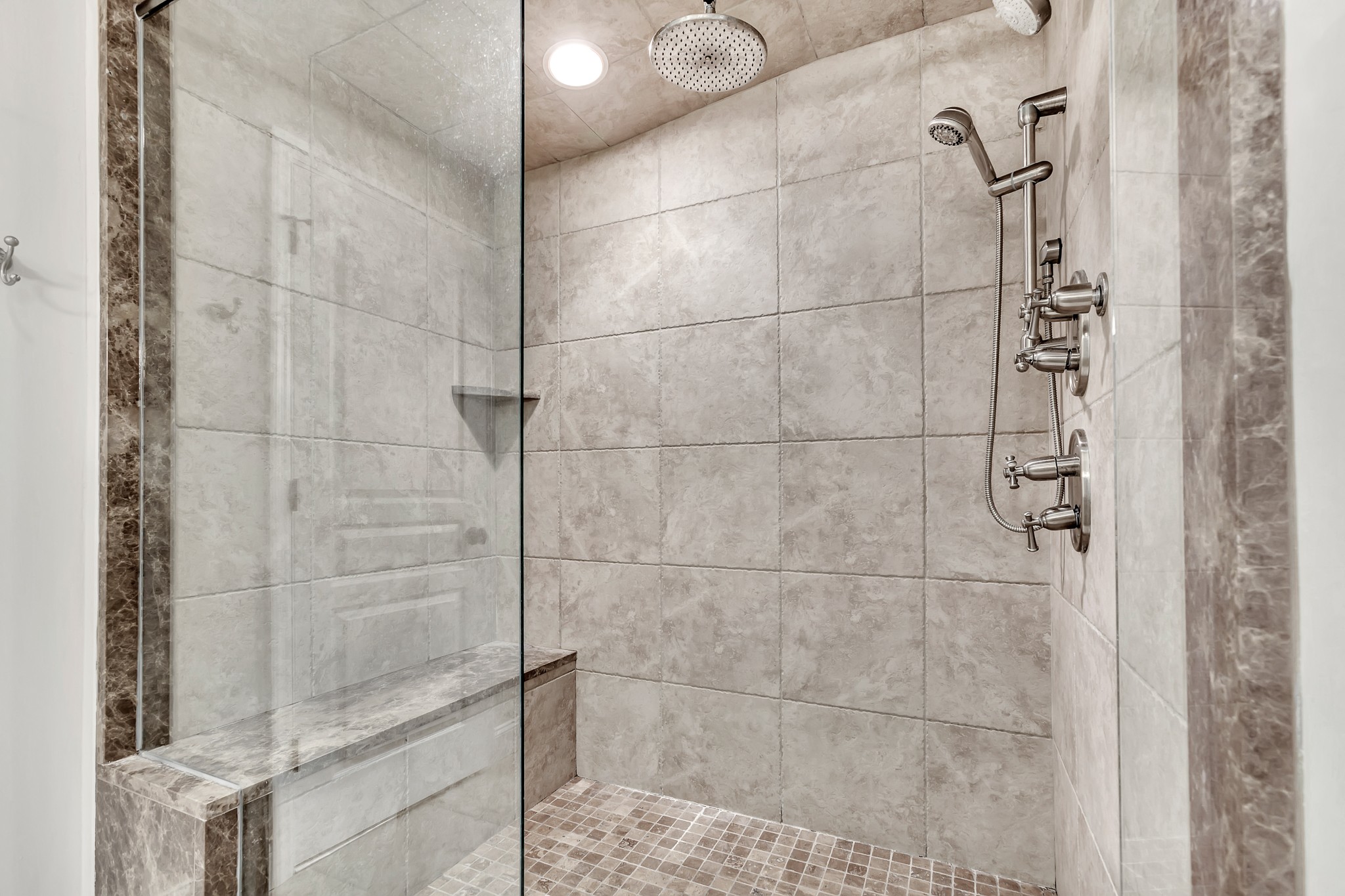 4028 Aberdeen Road Nashville, TN 37205 - Photo 28 of 41 a bathroom with a glass shower door
