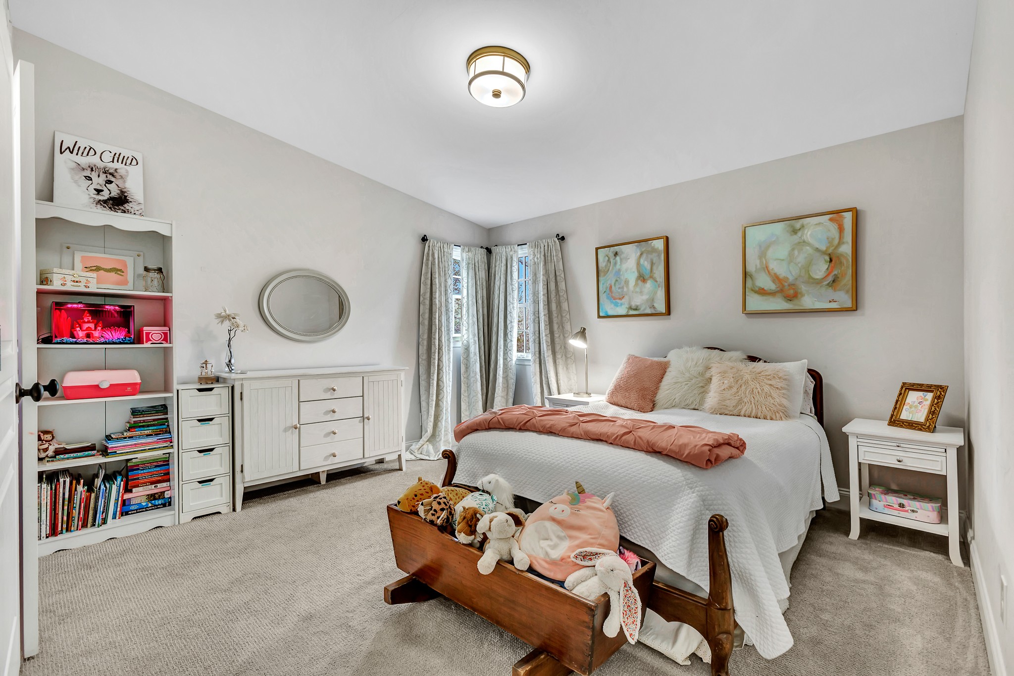 4028 Aberdeen Road Nashville, TN 37205 - Photo 30 of 41 a bedroom with a bed a dresser and painting on the wall