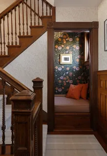 a view of a livingroom with furniture