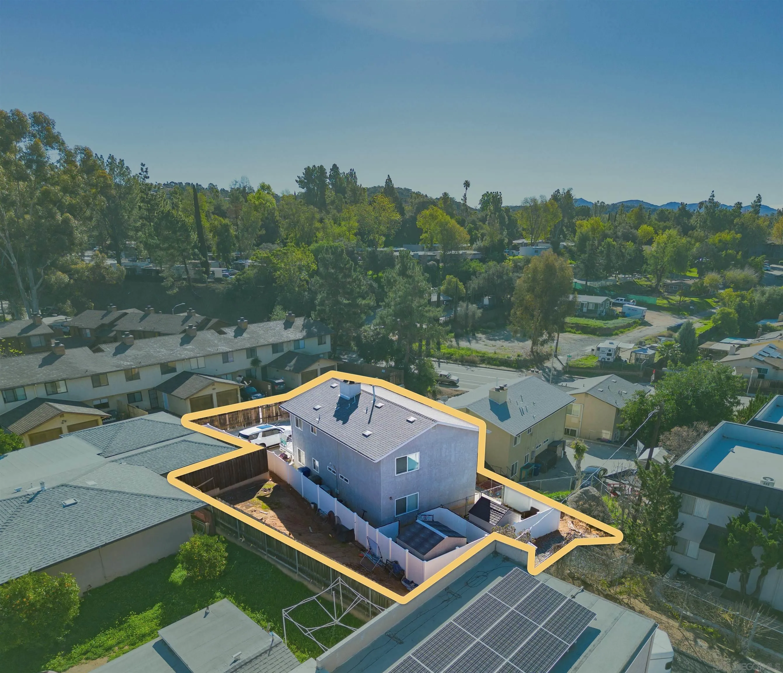1964 Arnold Way Alpine, CA 91901 - Photo 2 of 9 an aerial view of a tennis ground with large trees