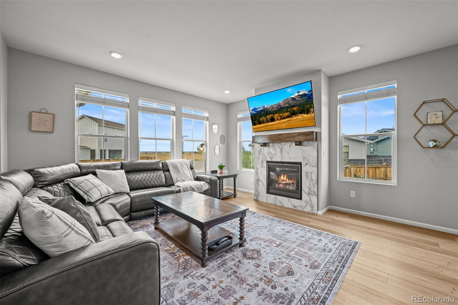 6374 North Fulton Street Denver, CO 80238 - Photo 7 of 49 a living room with furniture a fireplace and a window