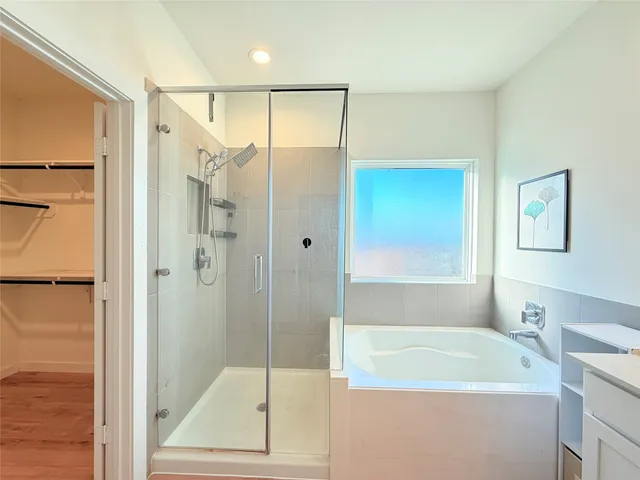 a view of a water with an outdoor space