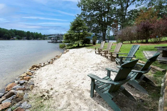 a view of outdoor space with seating area