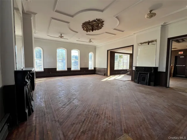 a view of gallery with stairs