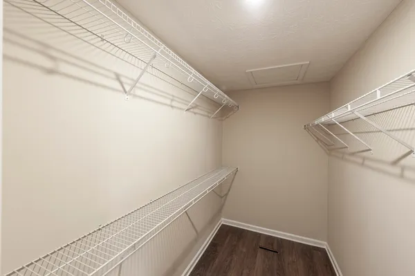 a view of small space with racks on the wall