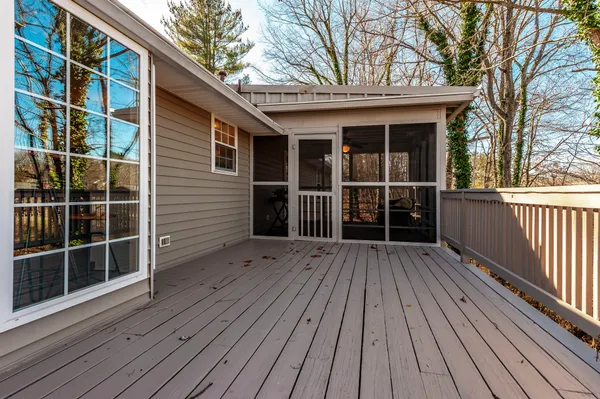 a view of wooden deck