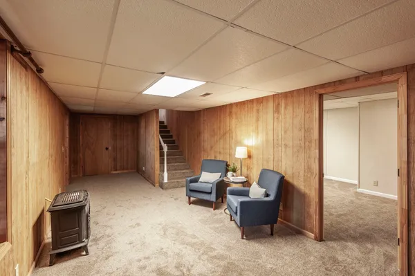 a living room with furniture