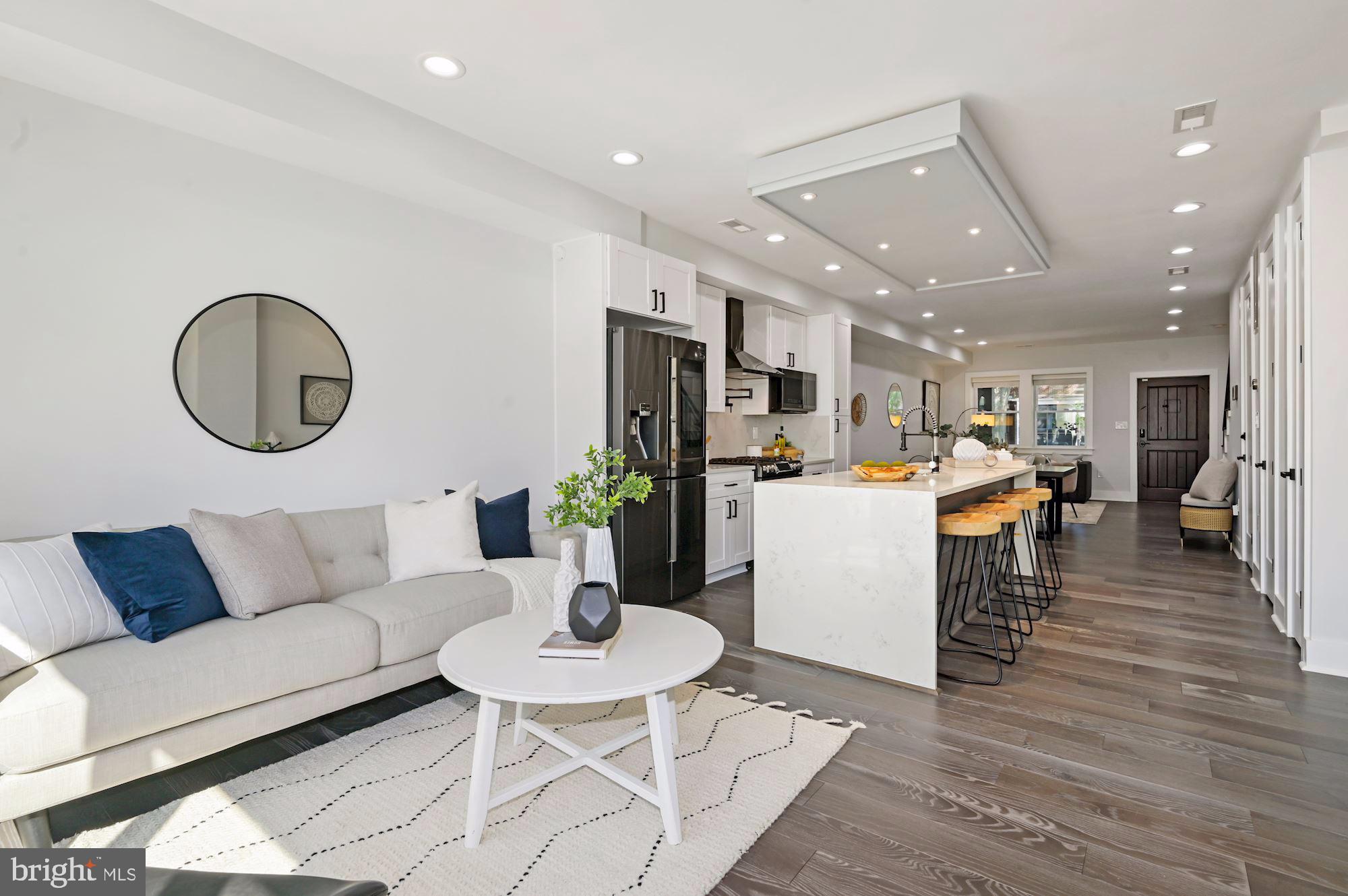 418 21st Street Northeast Washington, DC 20002 - Photo 48 of 48 a living room with furniture kitchen view and a refrigerator