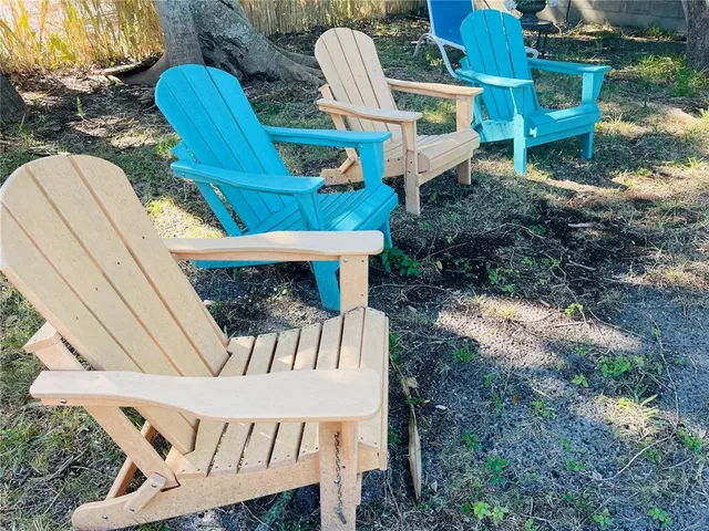 a view of outdoor space with seating area and furniture