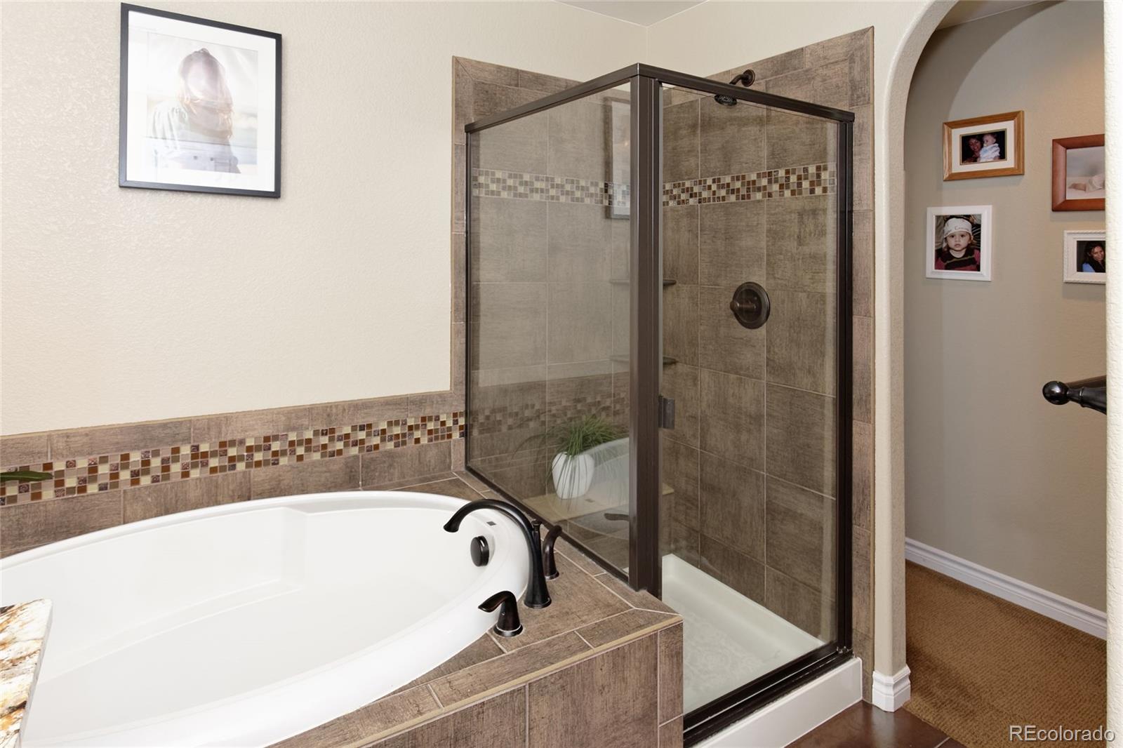 9278 Viaggio Way Highlands Ranch, CO 80126 - Photo 20 of 35 a bathroom with a bathtub and shower