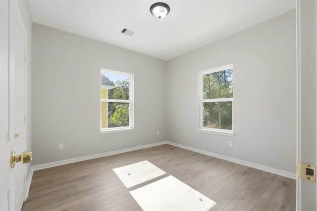 an empty room with a window