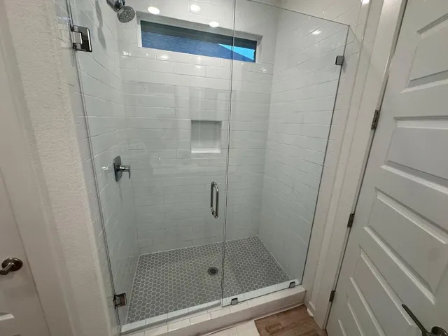 a bathroom with a shower