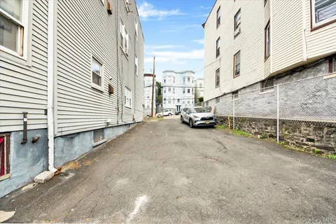 an outdoor view with patio