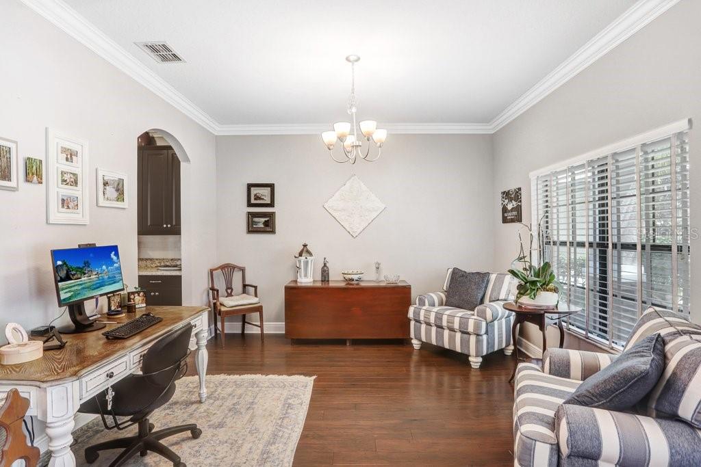 11719 Albatross Lane Riverview, FL 33569 - Photo 14 of 51 a living room with furniture a chandelier and a flat screen tv