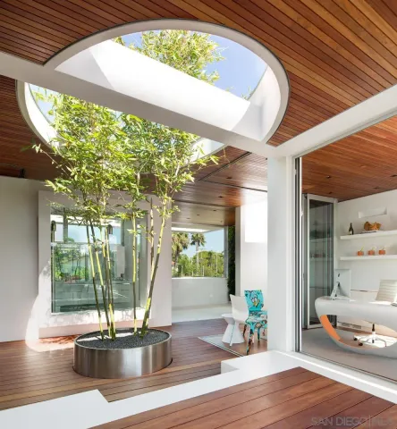 a view of a porch with furniture