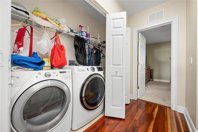 a aerial view of a house with a garden space