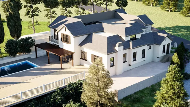 a view of a patio with table and chairs and potted plants