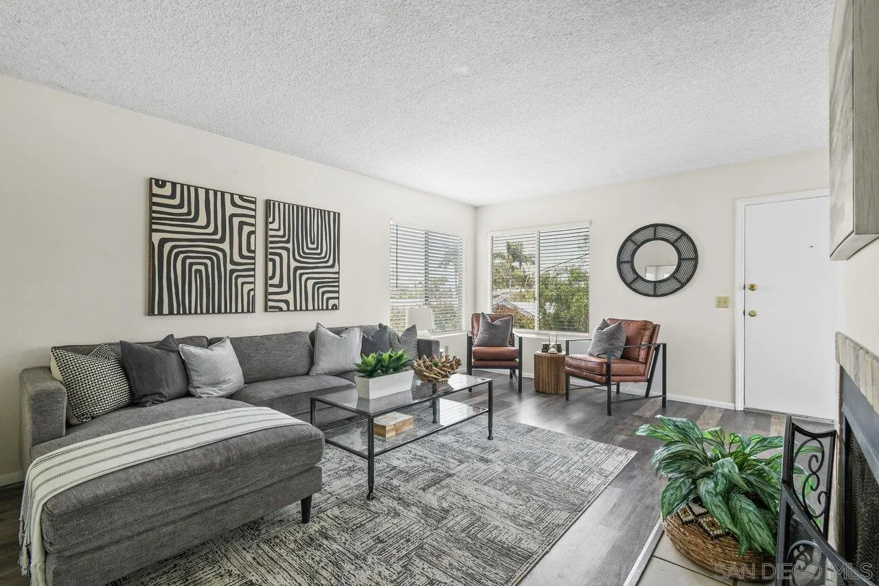 4614-4616 Larkspur Street San Diego, CA 92107 - Photo 29 of 51 a living room with furniture a rug potted plant and a window