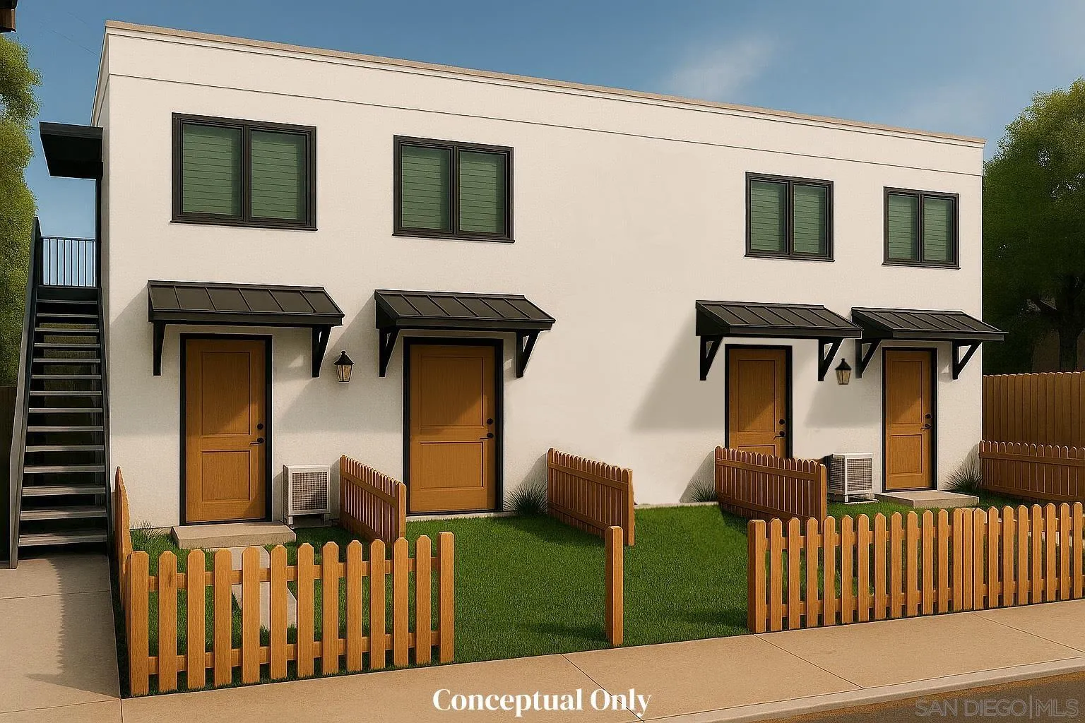 4614-4616 Larkspur Street San Diego, CA 92107 - Photo 47 of 51 a view of a house with wooden fence and two windows