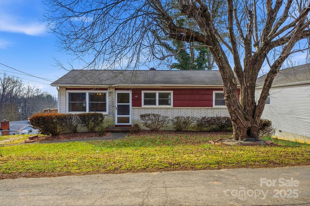 a view of a yard in front of a house