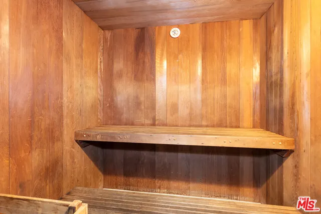 a view of a wooden cabinet