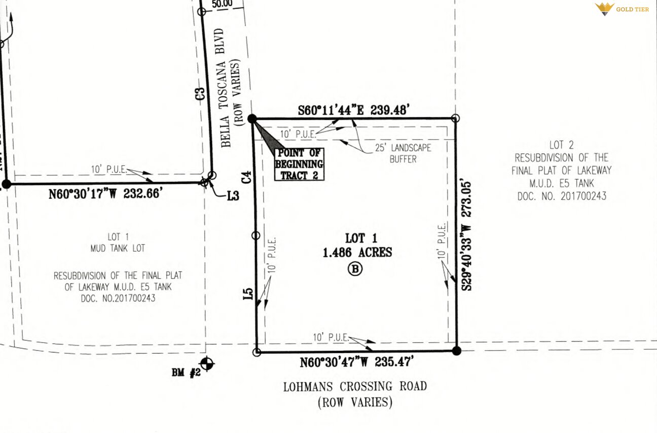 1933 1/2 Lohmans Crossing Road Lakeway, TX 78734 - Photo 9 of 9 Plat Map. Illustrating lot boundaries, dimensions, and easements for the property