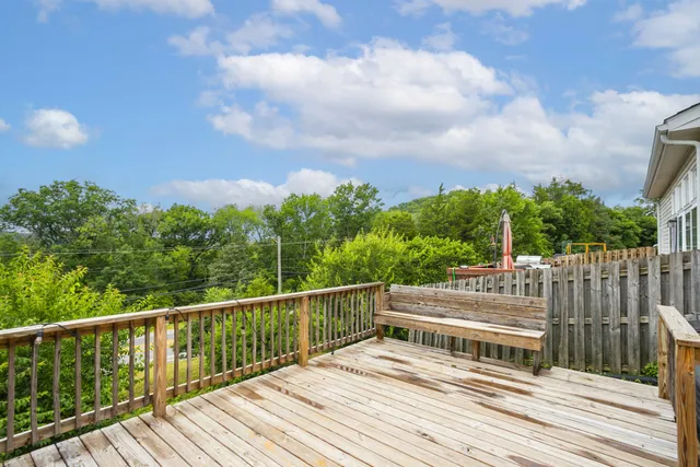 a view of deck and wooden floor
