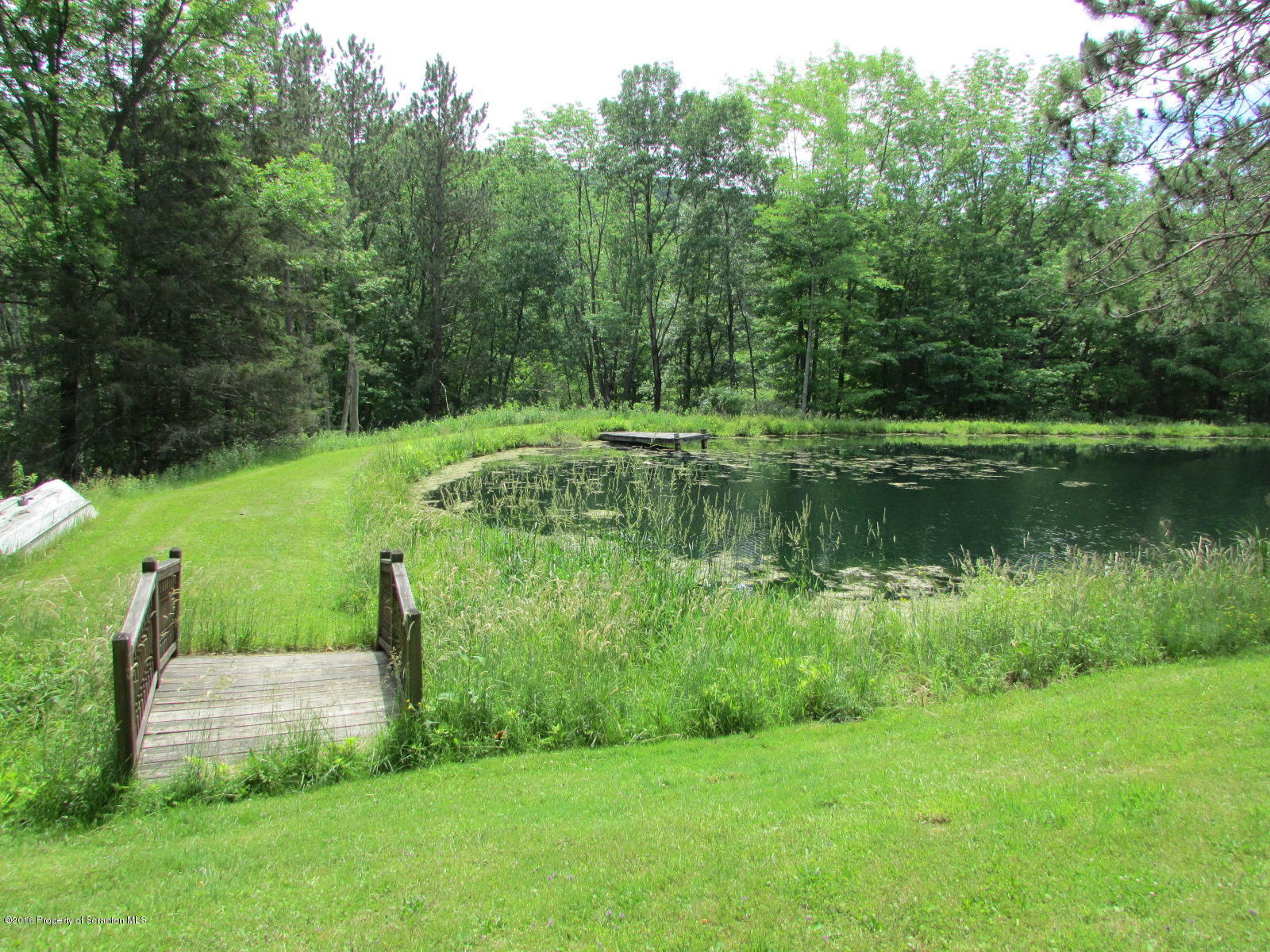1291 Conroy Road Montrose, PA 18801 - Photo 21 of 34 a view of a lake with a yard and large trees