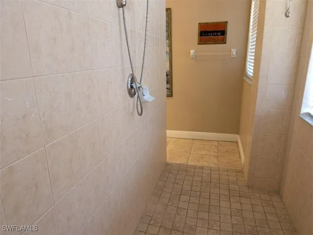 a bathroom with a shower