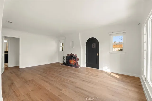 a view of a room with a balcony