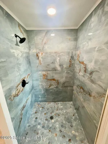 a bathroom with a shower