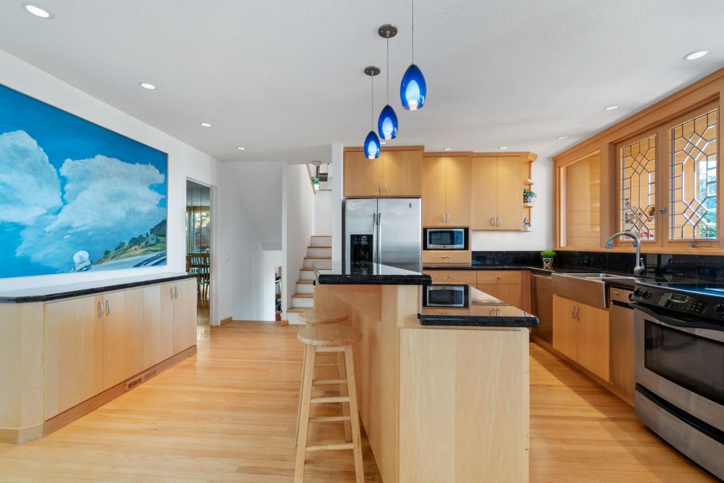 7625 Oak Ridge Road Aptos, CA 95003 - Photo 21 of 67 a kitchen with stainless steel appliances granite countertop a stove a sink and a refrigerator