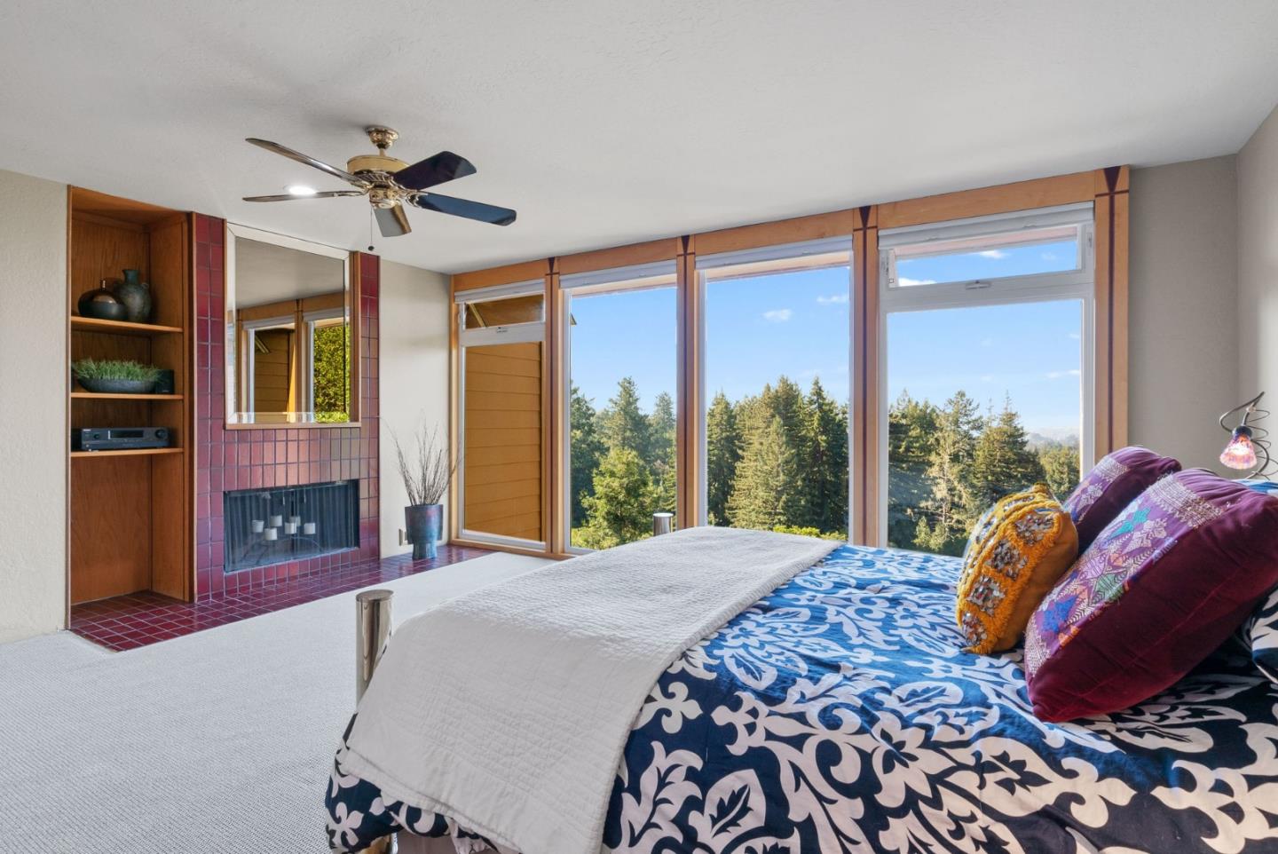 7625 Oak Ridge Road Aptos, CA 95003 - Photo 27 of 67 a bedroom with a large bed and a large window