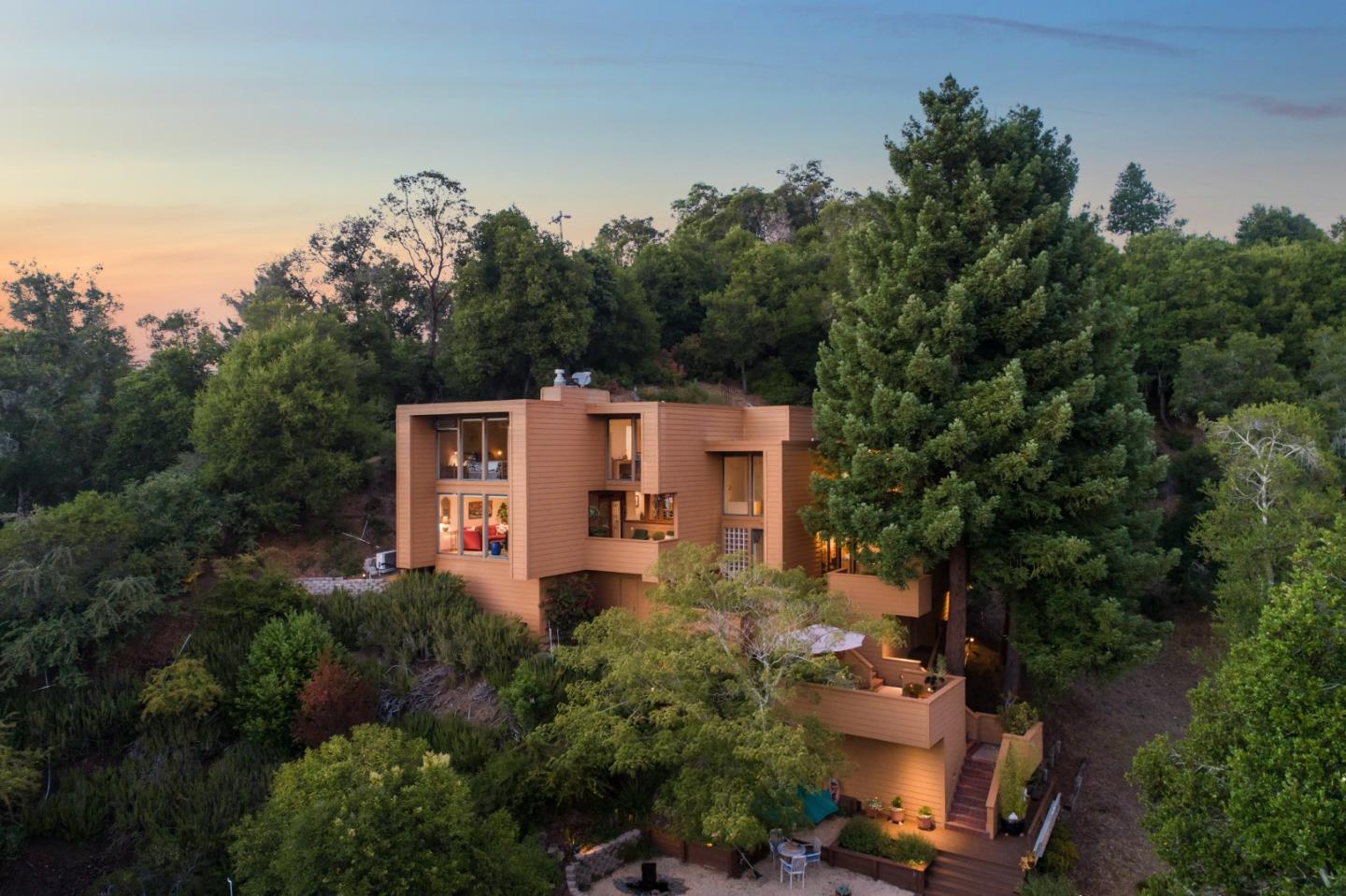 7625 Oak Ridge Road Aptos, CA 95003 - Photo 63 of 67 an aerial view of a house with a yard and trees all around