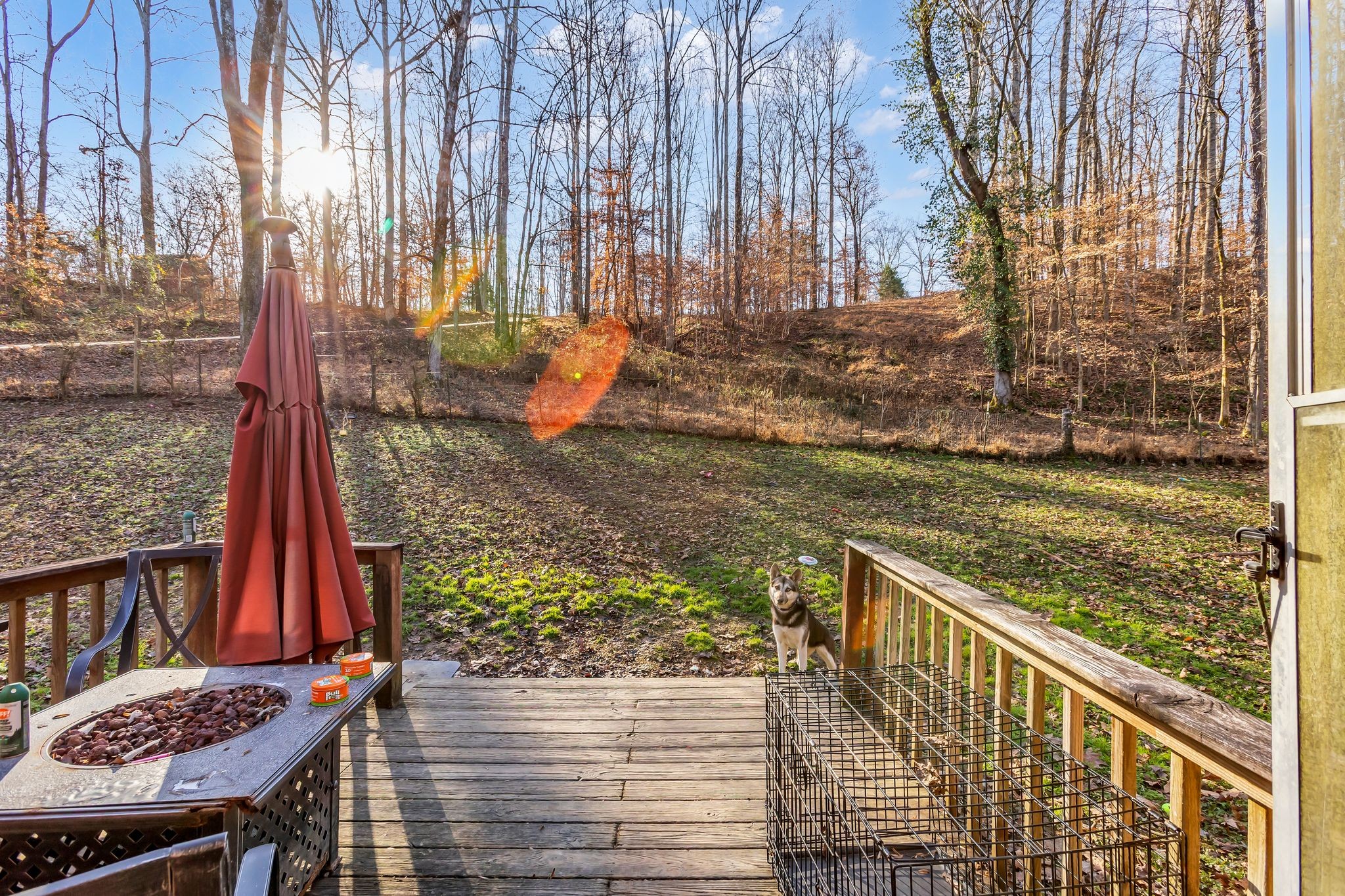 7880 Johnny Crow Road Lyles, TN 37098 - Photo 24 of 29 a view of a wooden deck with a bench