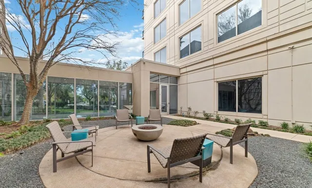 a front view of a multi story building