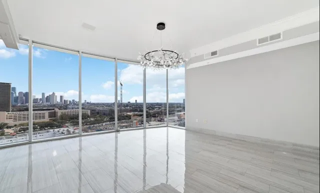 a view of a city from a balcony