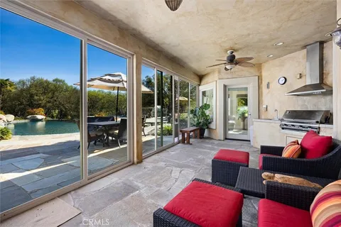 a living room with furniture