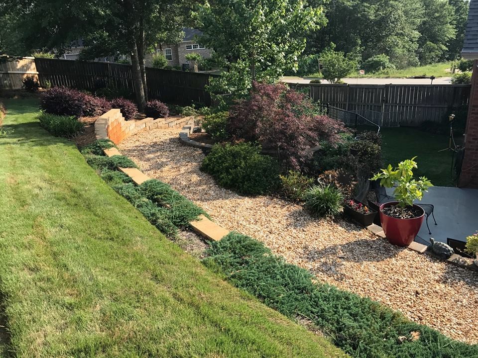 100 Timber Ridge Circle Byron, GA 31008 - Photo 24 of 35 a view of a backyard with plants and a water fountain