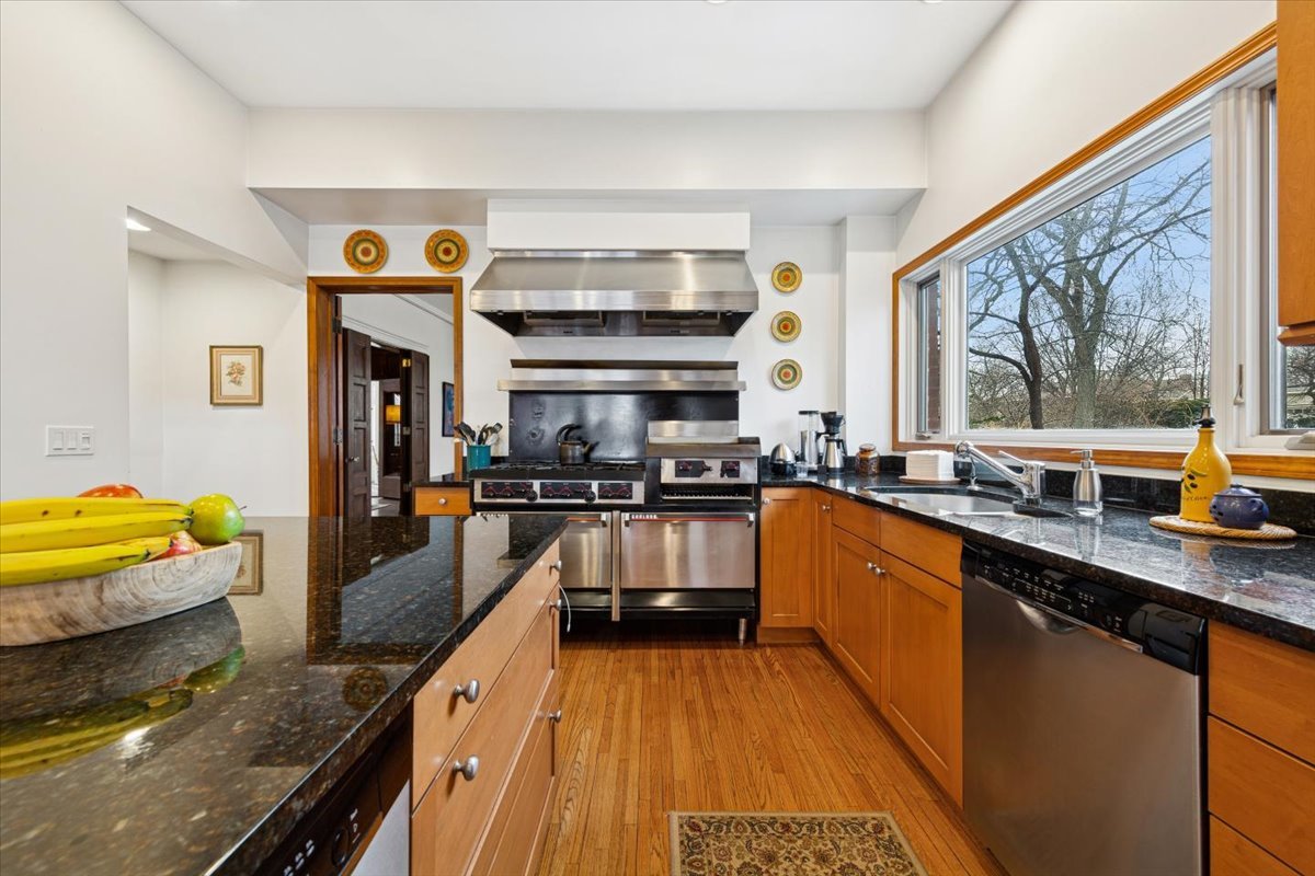 1235 Ridge Avenue Evanston, IL 60202 - Photo 11 of 36 a kitchen with stainless steel appliances granite countertop a stove and a sink