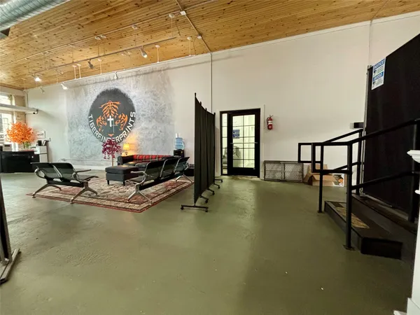 a room with gym equipment