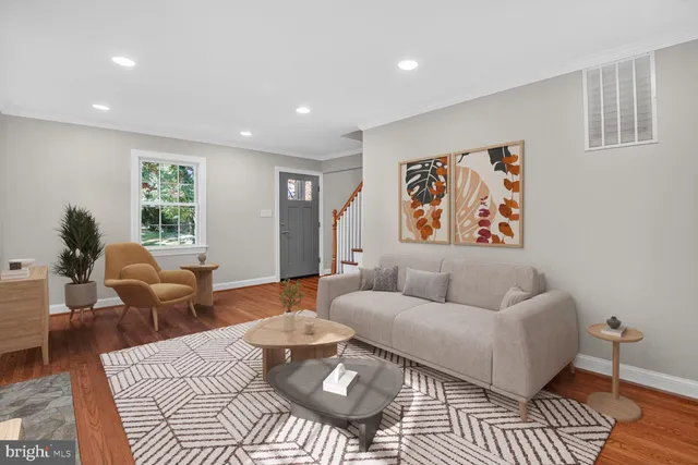 a living room with furniture