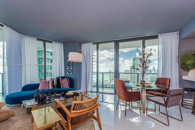 a view of a city with tall buildings