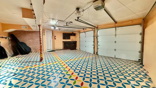 a view of a porch with a door