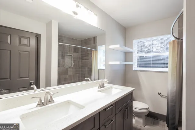 a bathroom with a shower