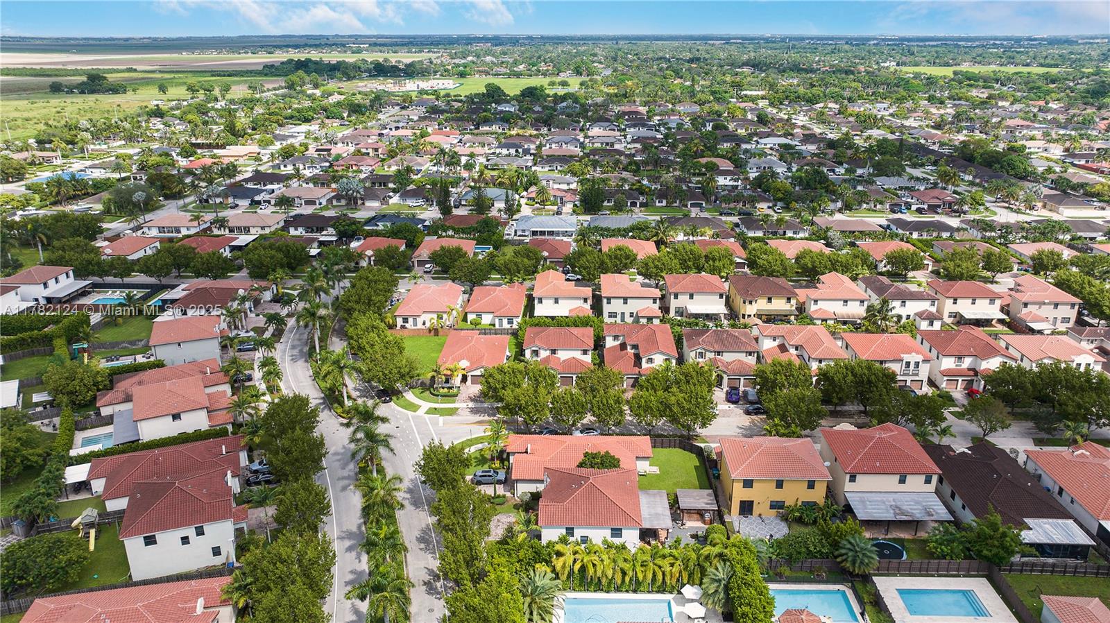 15451 Southwest 173rd Lane Miami, FL 33187 - Photo 16 of 17 an aerial view of residential houses with outdoor space