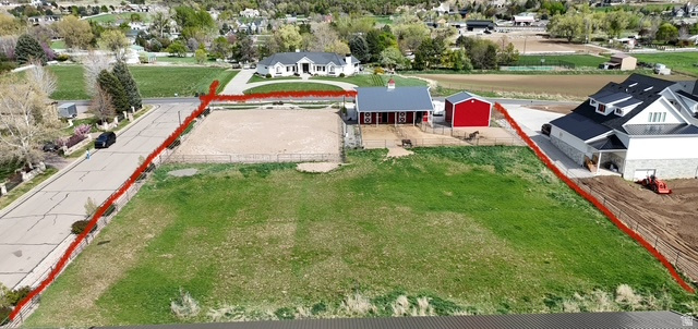 748 Sierra View Drive Mapleton, UT 84664 - Photo 21 of 22 Aerial view of residential area with property parcel outlined