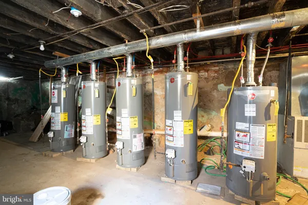 a view of a water heater room
