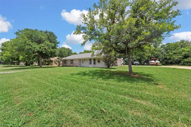 a view of a house with a backyard